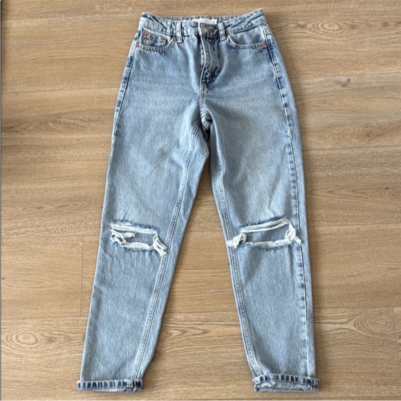 Topshop Denim - Topshop Jeans Light Blue High Rise Denim Ripped 25